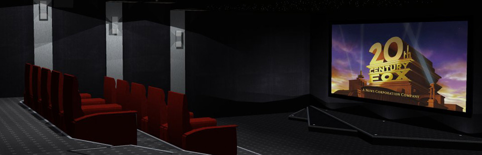 Salle de Cinma prive : vue en 3D