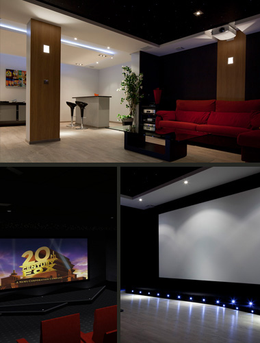Installation d'un home cinema dans une Family Room